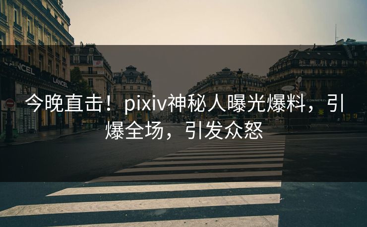 今晚直击！pixiv神秘人曝光爆料，引爆全场，引发众怒