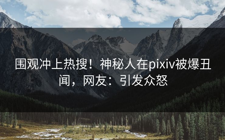 围观冲上热搜！神秘人在pixiv被爆丑闻，网友：引发众怒