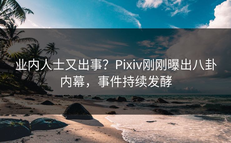 业内人士又出事？Pixiv刚刚曝出八卦内幕，事件持续发酵