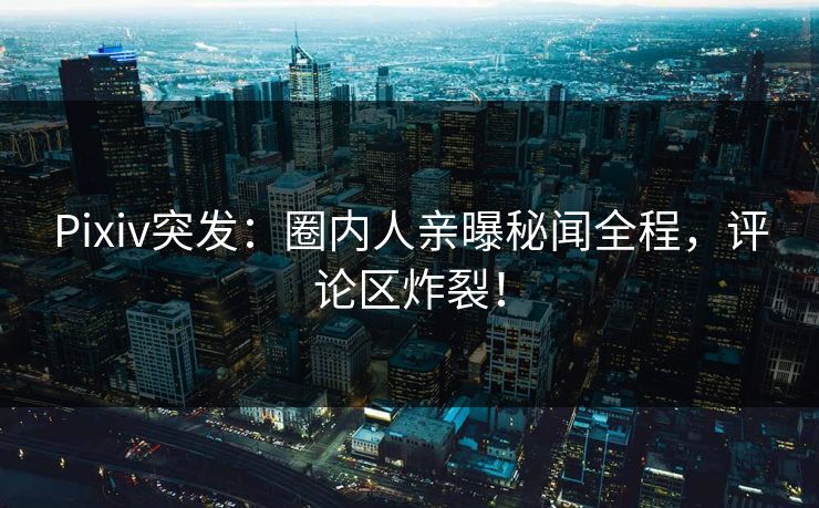 Pixiv突发：圈内人亲曝秘闻全程，评论区炸裂！
