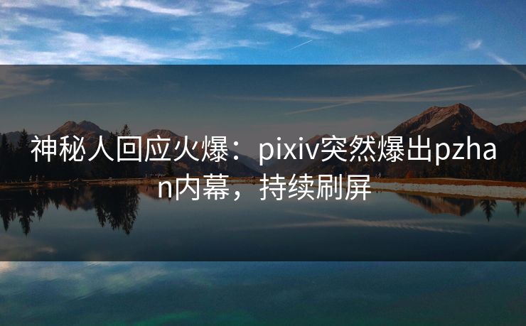 神秘人回应火爆：pixiv突然爆出pzhan内幕，持续刷屏